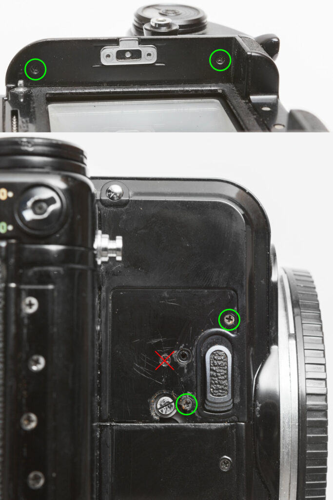 Pentax 67 MLU -- removing side cover