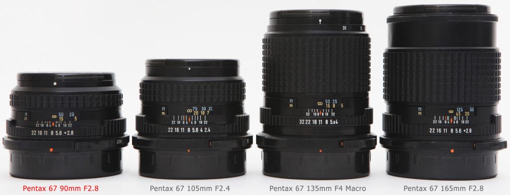 Pentax 67 90mm F2.8 compared with 105mm, 135mm Macro and 165mm