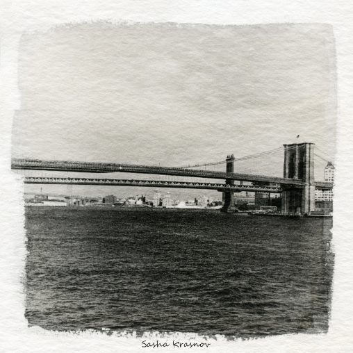 East River, New York City. Hahnemuhle Cornwall 450g watercolor paper, Fomaspeed liquid photographic emulsion © Sasha Krasnov Photography